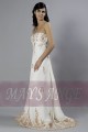 Strapless A-Line Wedding-Dress With Golden Embroidery - Ref M004 - 03