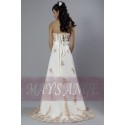 Strapless A-Line Wedding-Dress With Golden Embroidery - Ref M004 - 04