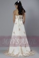 Strapless A-Line Wedding-Dress With Golden Embroidery - Ref M004 - 04