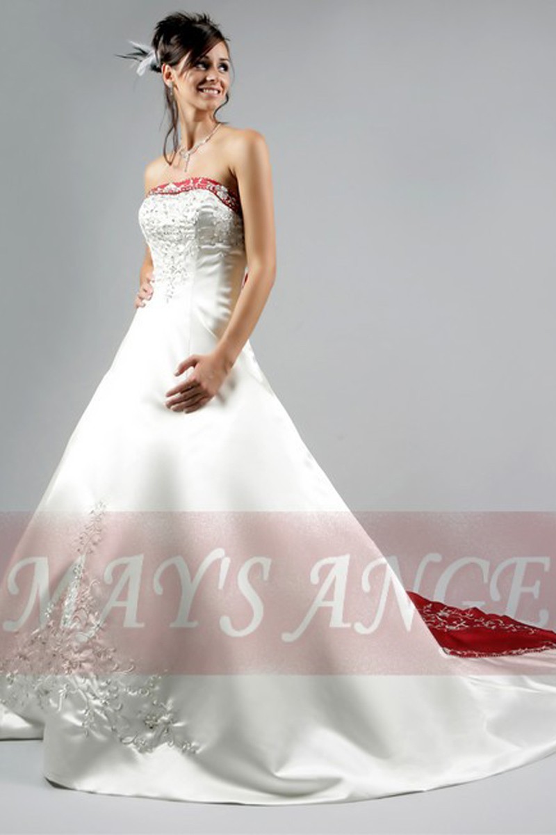 Grace Kelly White and Red Wedding Dress | Grace Kelly Bridal Gowns - Ref M006 - 01