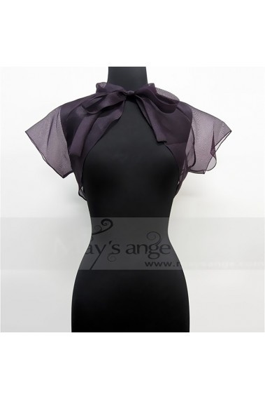 Black chiffon bolero for evening dress - BOL020 #1