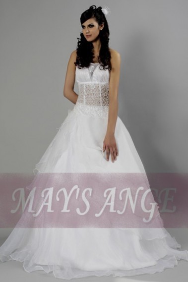 Robe blanche pour mariage Cristal - M008 #1