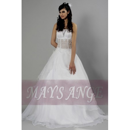 Ball-Gown Strapless Transparency Organza Wedding Dress