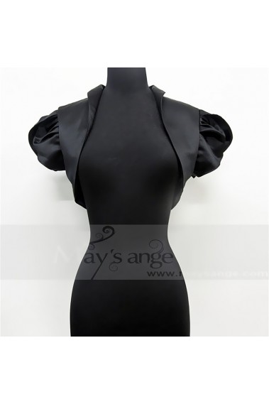 Short sleeve Black evening wear bolero - BOL024 #1