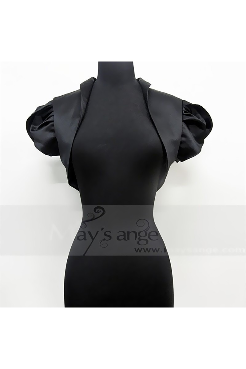 Short sleeve Black evening wear bolero - Ref BOL024 - 01