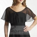 Beautiful Chiffon black evening bolero - Ref BOL028 - 02