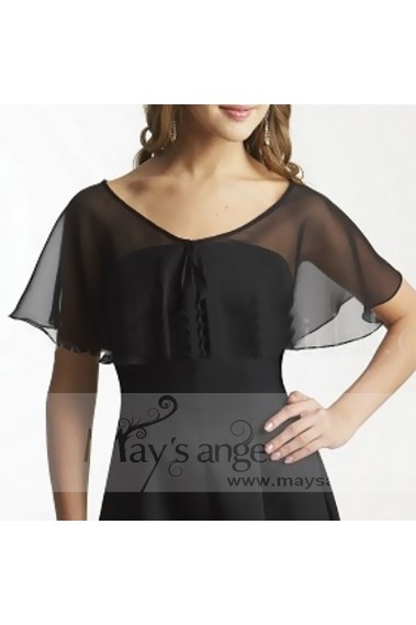 Beautiful Chiffon black evening bolero - BOL028 #1