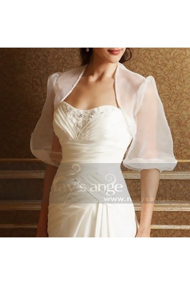 Bolero mariage blanc manche bouffante - BOL034 #1