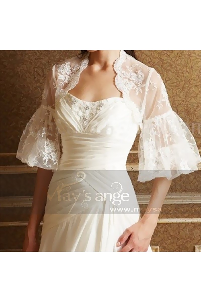 Bolero robe de mariée dentelle vintage - Ref BOL036 - 01