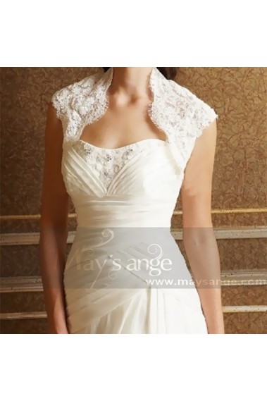 Pretty white lace bolero for wedding - BOL037 #1