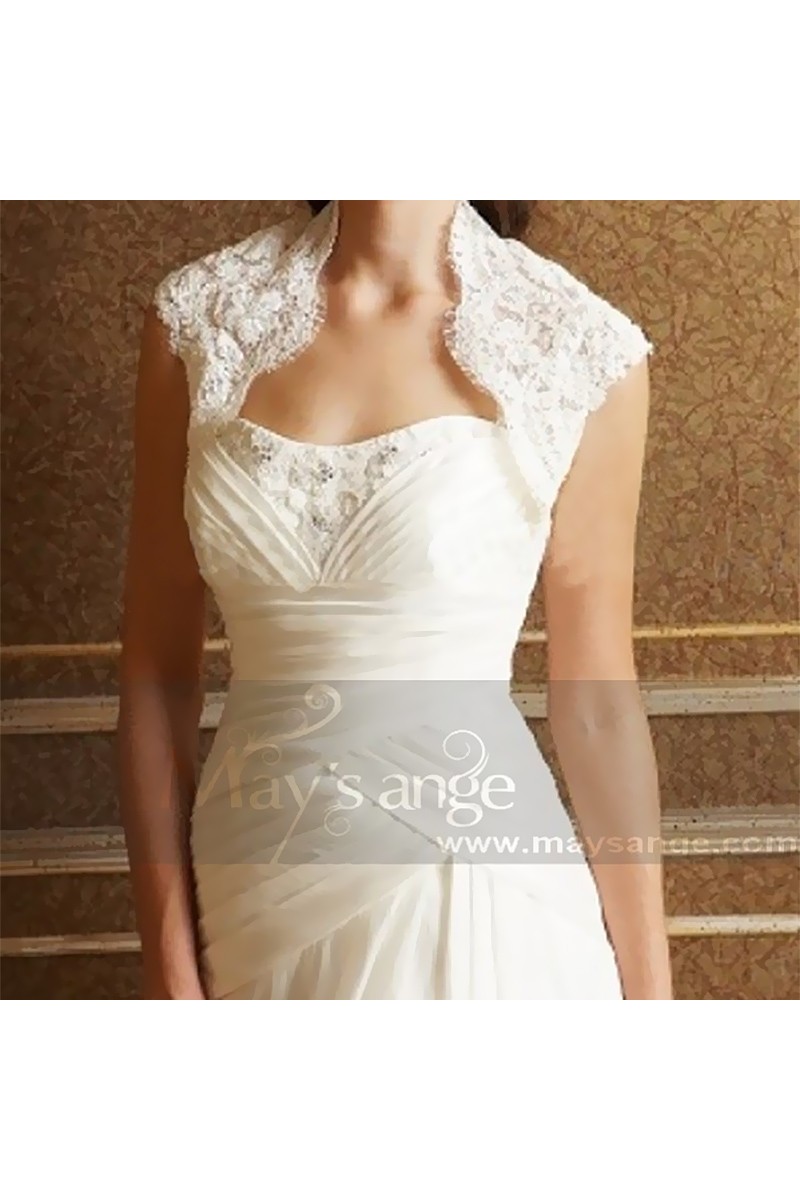 Pretty white lace bolero for wedding - Ref BOL037 - 01