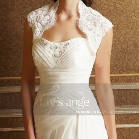 Petit bolero mariage en dentelle blanc