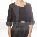 Black bolero jacket formal 3/4 sleeve - Ref BOL039 - 02
