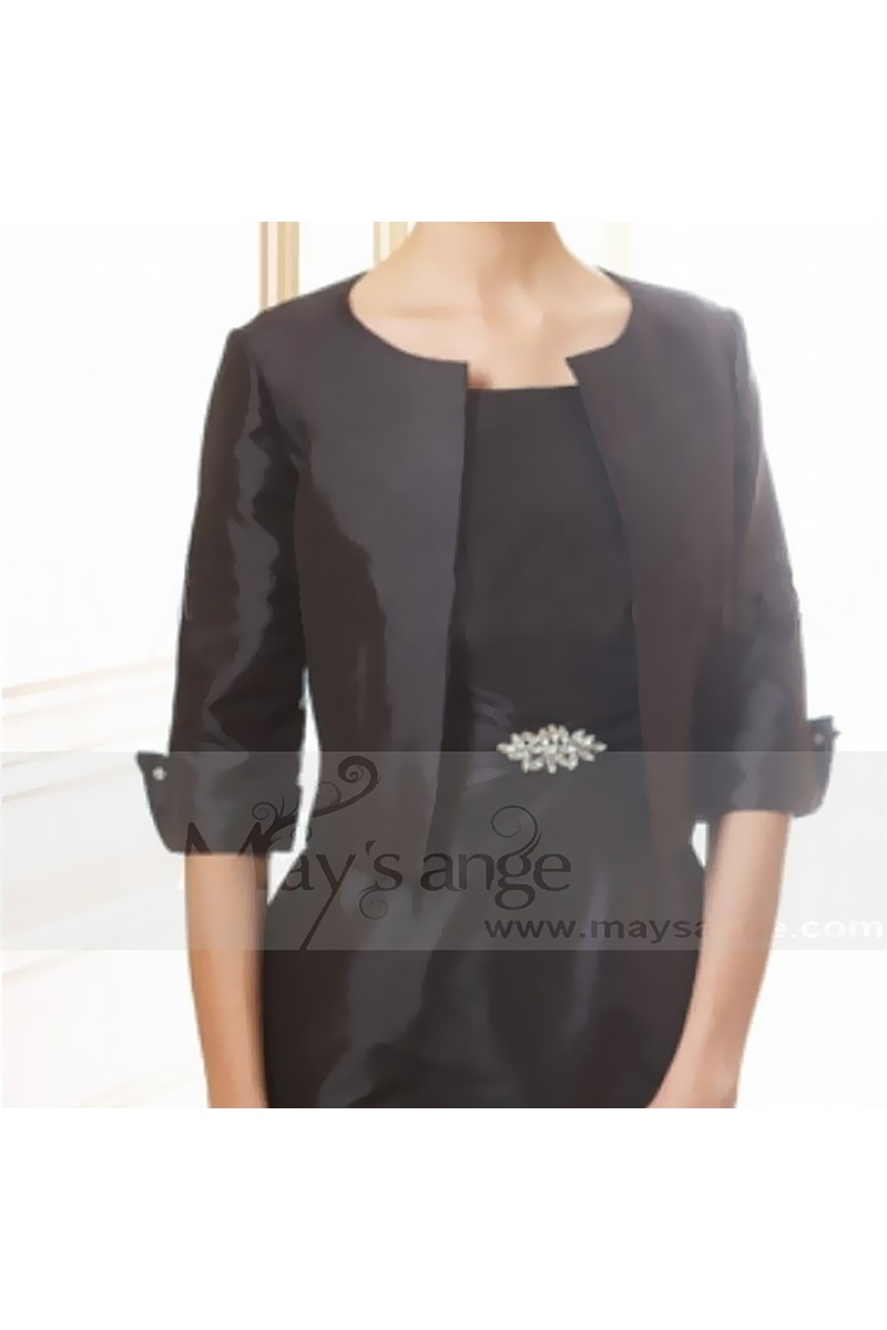 Black bolero jacket formal 3/4 sleeve - Ref BOL039 - 01