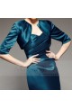 Bolero ceremonie femme vert bleu satin - Ref BOL040 - 02