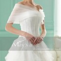 White tulle bolero wedding with flower - Ref BOL041 - 02