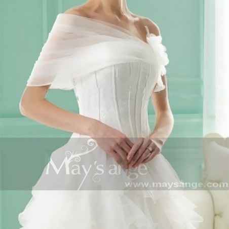 Bolero mariage pas cher blanc à fleur