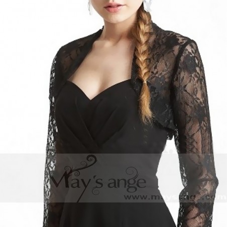 Black lace bolero for evening dresses