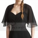 Chiffon black bolero for evening dress - Ref BOL044 - 02