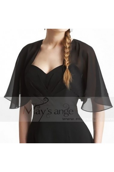 Chiffon black bolero for evening dress - BOL044 #1
