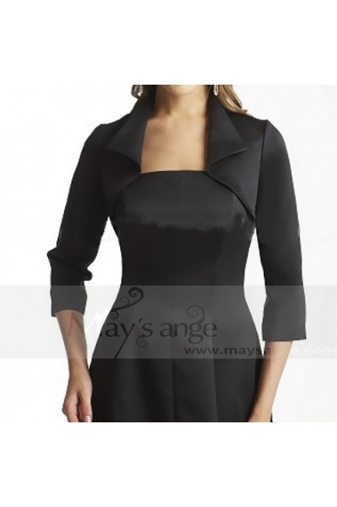 Black evening bolero with lapel collar - BOL045 #1