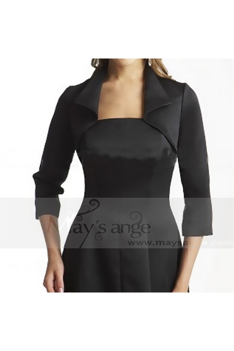 Black evening bolero with lapel collar - Ref BOL045 - 01