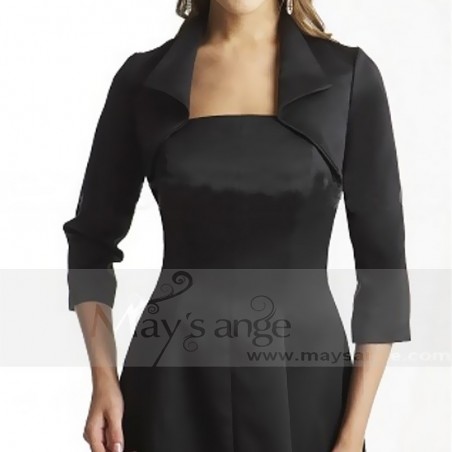 Black evening bolero with lapel collar