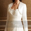 Pretty thick satin white bridal bolero - Ref BOL046 - 02