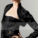 Short black bolero jacket satin fabric - Ref BOL054 - 02