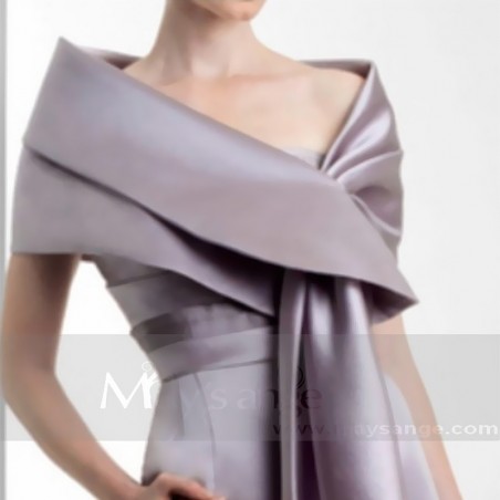 Boléro gris argent satin façon étole