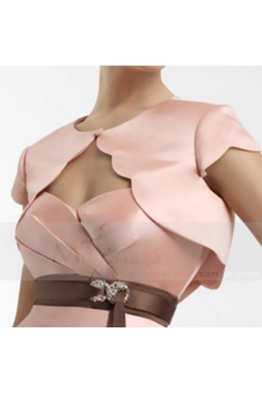 Little thick satin wedding bolero pink - BOL058 #1