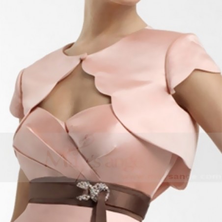Little thick satin wedding bolero pink