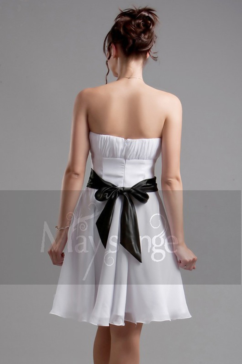 Short White Wedding-guest Party Dress - Ref C050 - 01