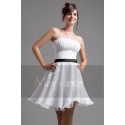 Robe de cocktail blanche Fraîcheur d'antan - Ref C050 - 03