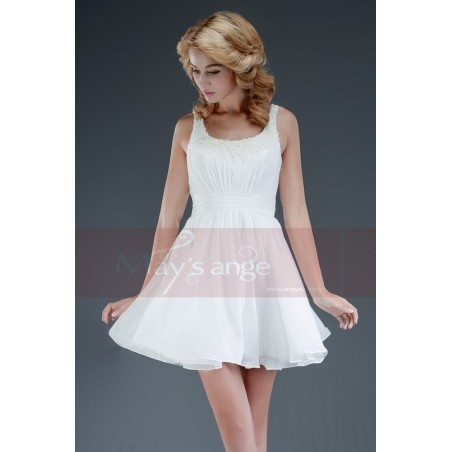 Iceland pearl white cocktail dress C160