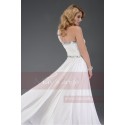 Long White Chiffon Evening Dress With Slit - Ref L121 - 03