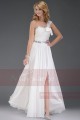 Long White Chiffon Evening Dress With Slit - Ref L121 - 04
