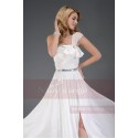 Long White Chiffon Evening Dress With Slit - Ref L121 - 05