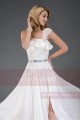 Long White Chiffon Evening Dress With Slit - Ref L121 - 05