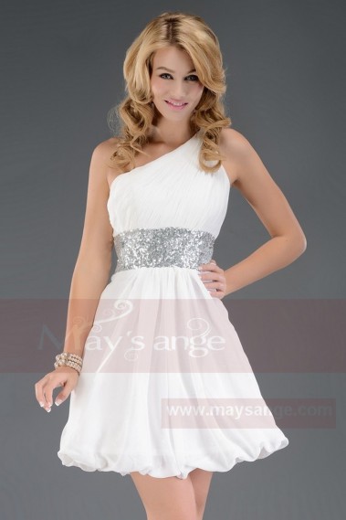 Cute White And Silver Dress For Cocktail - C029 #1