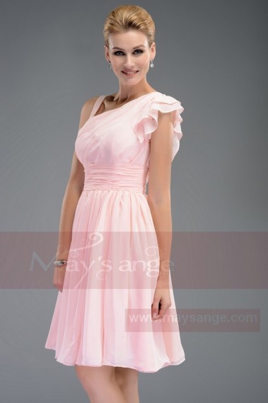 Robe de cocktail rose courte - C463 #1