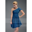 Solde robes femme courte bleu avec manchette C485 - Ref C485 Promo - 03
