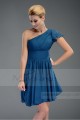 Solde robes femme courte bleu avec manchette C485 - Ref C485 Promo - 03