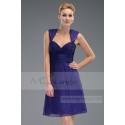 Short A-Line Purple Cocktail Dress With Wide Straps - Ref C509 - 04