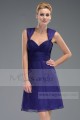 Short A-Line Purple Cocktail Dress With Wide Straps - Ref C509 - 04