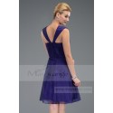 Short A-Line Purple Cocktail Dress With Wide Straps - Ref C509 - 02