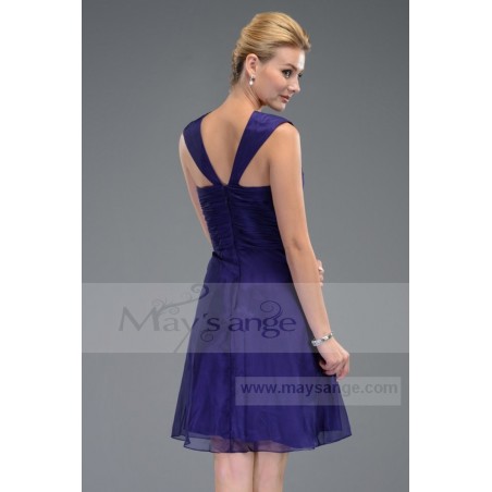 Short A-Line Purple Cocktail Dress With Wide Straps