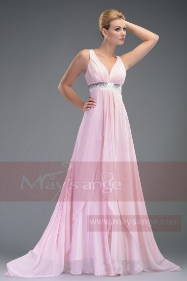 ELSA robe se soirée chic rose avec bretelle - L504 #1