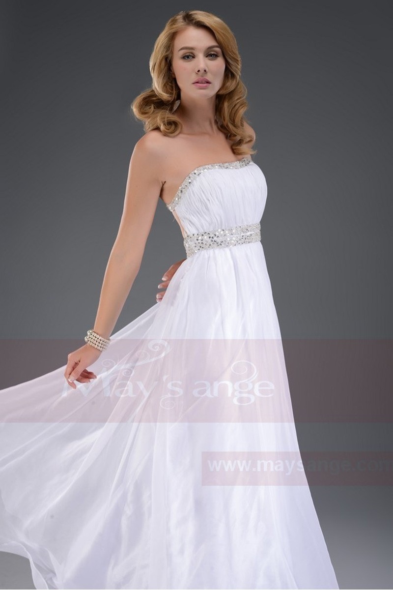 Promotion lys blanc Robe de soirée dos nu blanc maysange - Ref L523 Promo - 01 Promotion lys blanc Robe de soirée dos nu blanc maysange - Ref L523 Promo - 01
