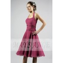 High-Neck Halter Raspberry Short Party Dress - Ref C059 - 02